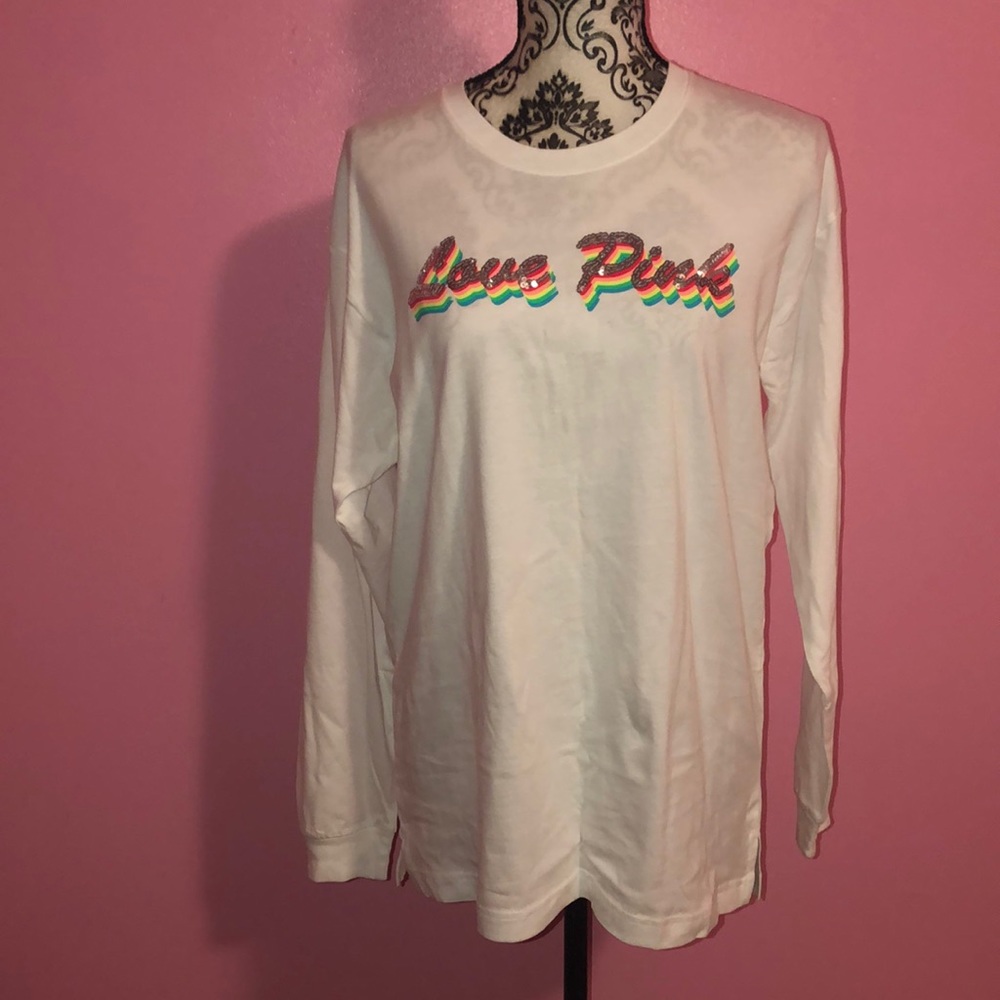 NWT White Victoria's Secret PINK Longsleeve